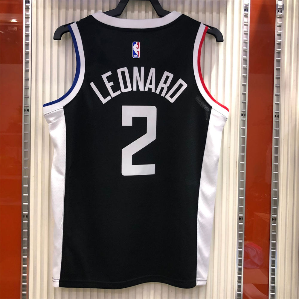 NBA Los Angeles Clippers V neck Black Jersey LEONARD#2 S-XXL