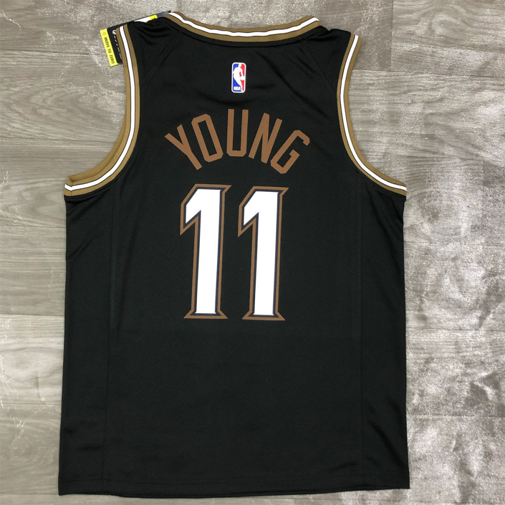 NBA Altanta Hawks Round Neck Black Jersey YOUNG#11 S-XXL