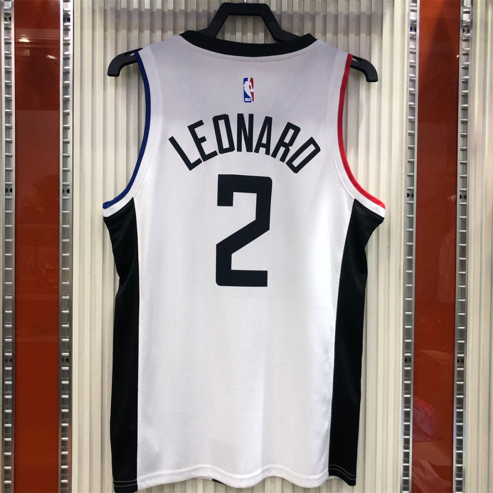 NBA Los Angeles Clippers V neck White Jersey LEONARD#2 S-XXL