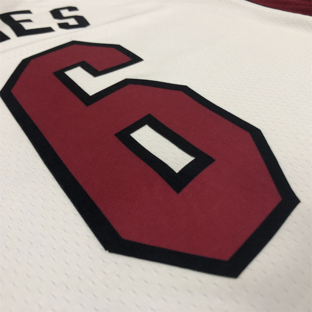 NBA Miami Hearts V-Neck White Jersey JAMES#6 S-XXL