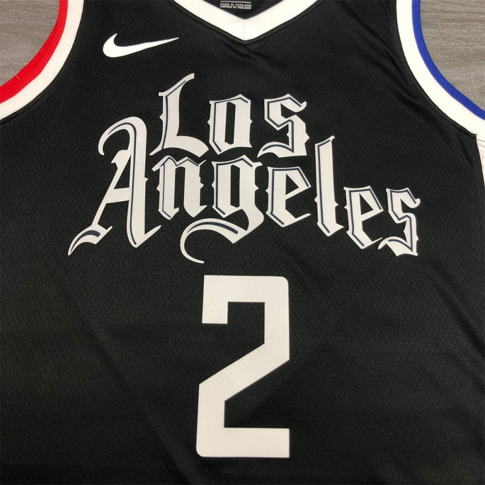 NBA Los Angeles Clippers V neck Black Jersey LEONARD#2 S-XXL