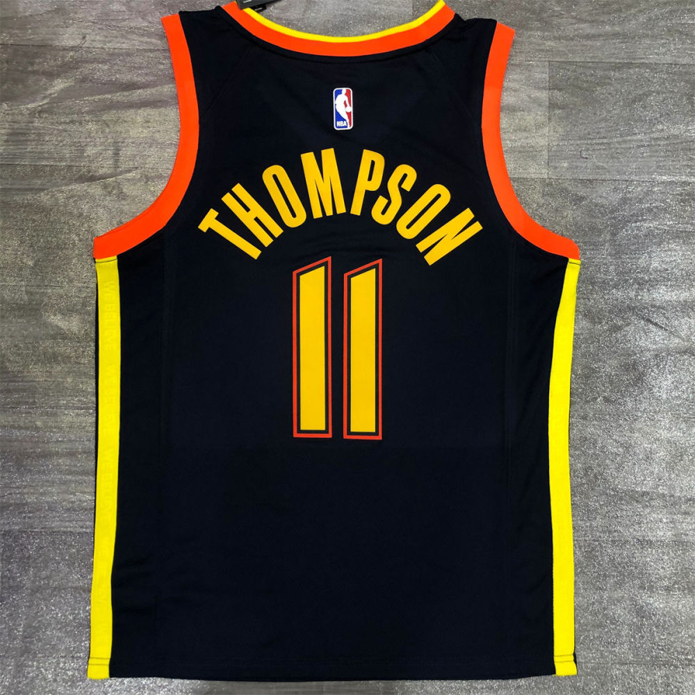 NBA Golden State Warriors V neck Black Jersey THOMPSON#11 S-XXL