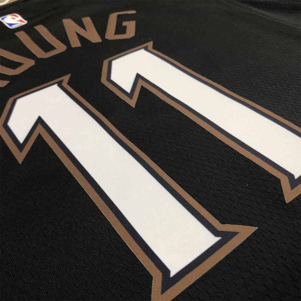 NBA Altanta Hawks Round Neck Black Jersey YOUNG#11 S-XXL