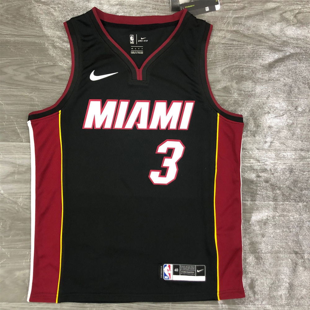 NBA Miami Hearts V-Neck Black Jersey WADE#3 S-XXL