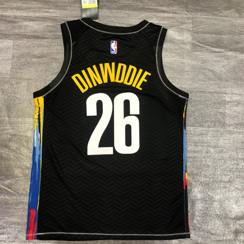NBA Brooklyn Nets V neck Black Jersey DINWDDIE#26 S-XXL