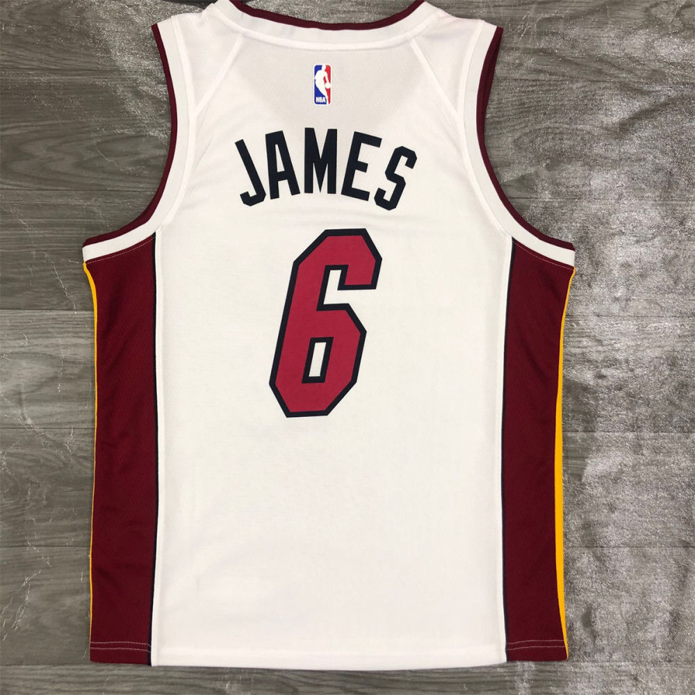 NBA Miami Hearts V-Neck White Jersey JAMES#6 S-XXL