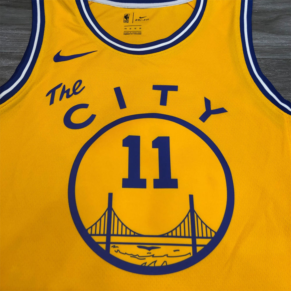 NBA Golden State Warriors Round neck Yellow Jersey THOMPSON#11 S-XXL