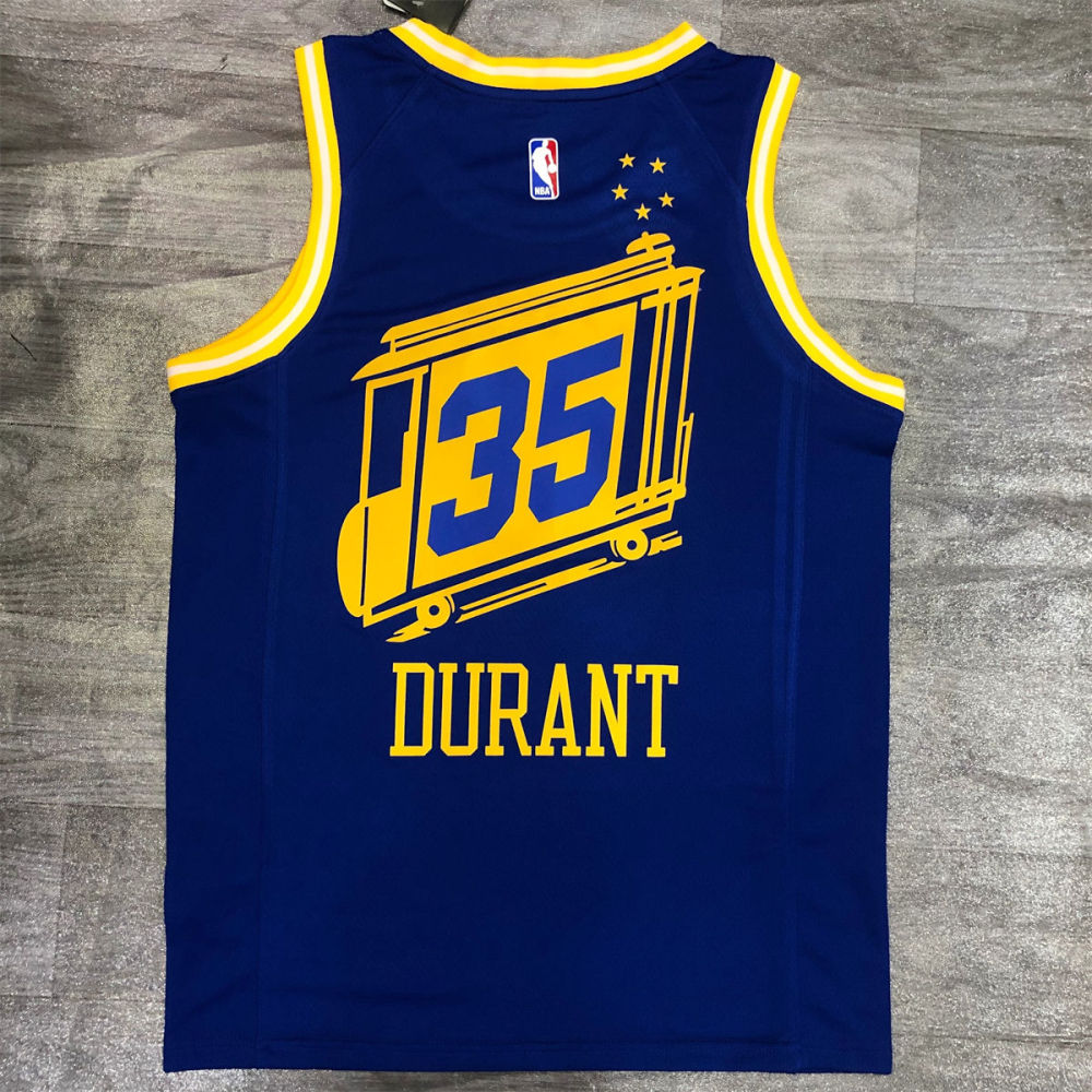NBA Golden State Warriors Round neck Blue Jersey DURANT#35 S-XXL