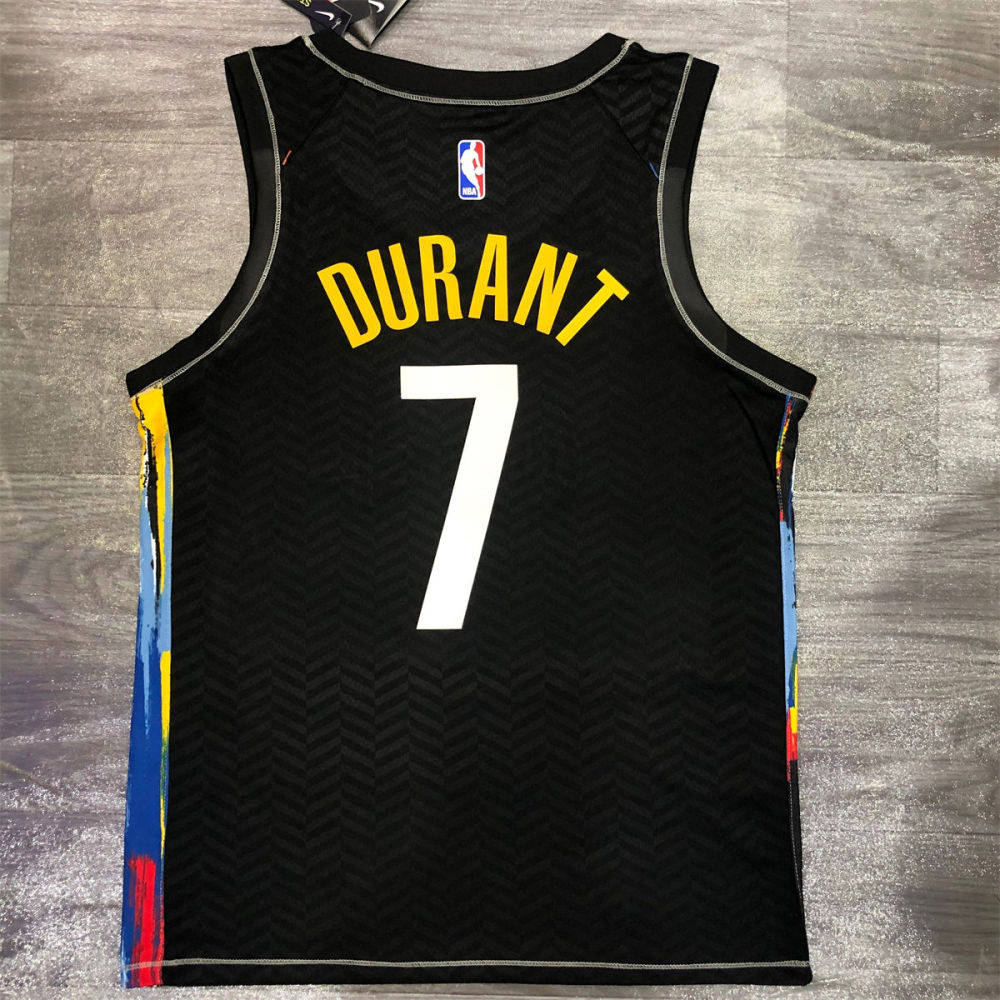 NBA Brooklyn Nets V neck Black Jersey Durant#7 S-XXL