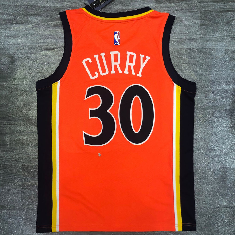 NBA Golden State Warriors V neck Orange Jersey CURRY#30 S-XXL