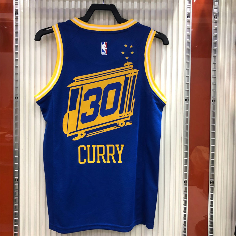NBA Golden State Warriors Round neck Blue Jersey CURRY#30 S-XXL