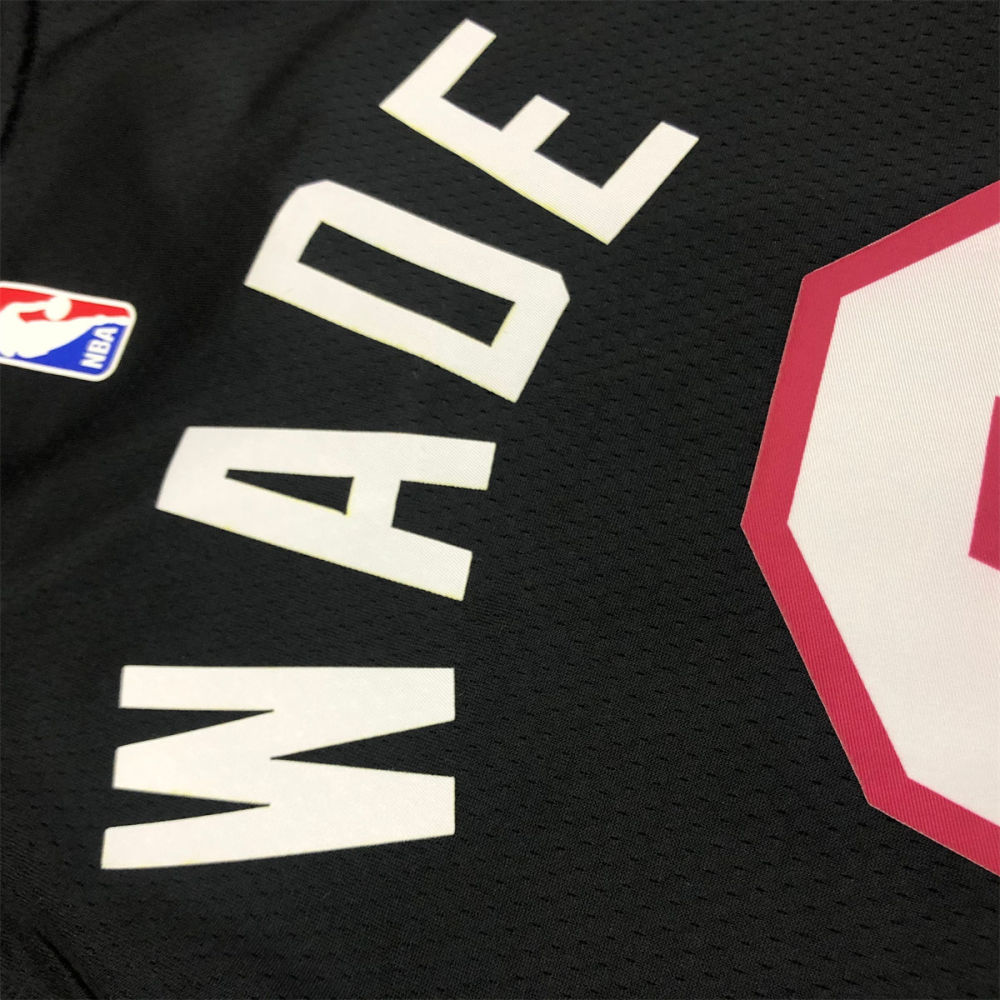 NBA Miami Hearts V-Neck Black Jersey WADE#3 S-XXL