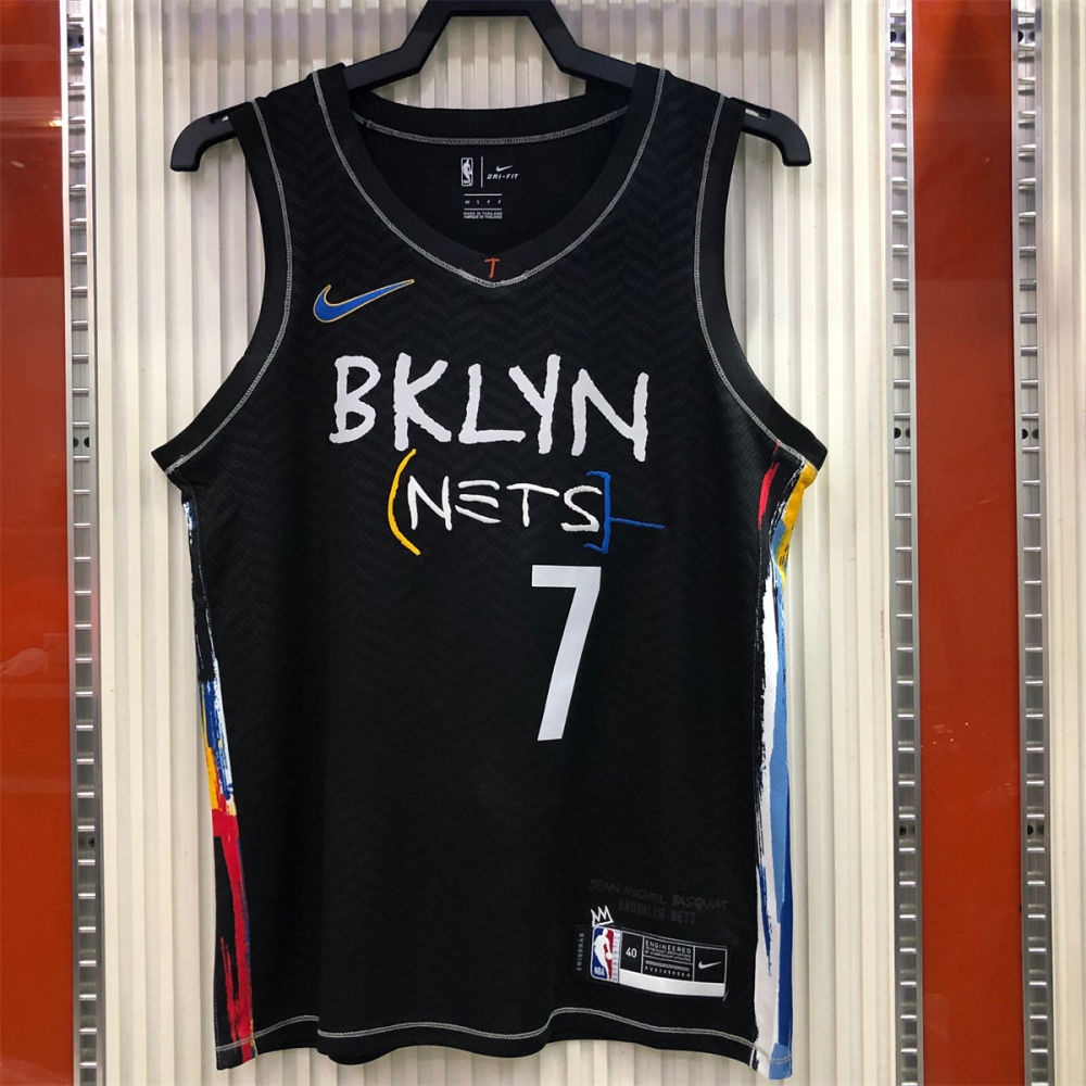 NBA Brooklyn Nets V neck Black Jersey Durant#7 S-XXL