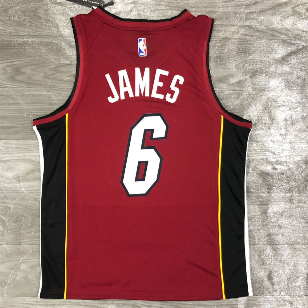 NBA Miami Hearts V-Neck Red Jersey JAMES#6 S-XXL