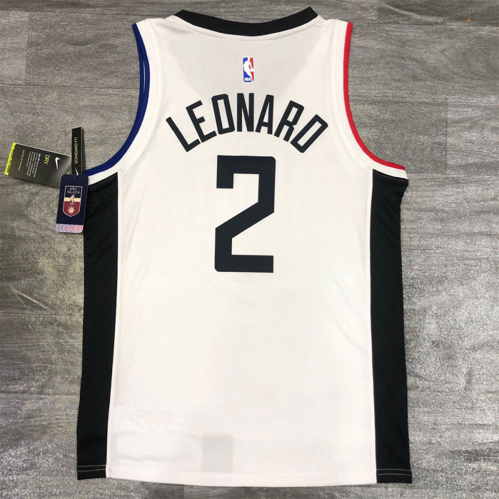 NBA Los Angeles Clippers V neck White Jersey LEONARD#2 S-XXL