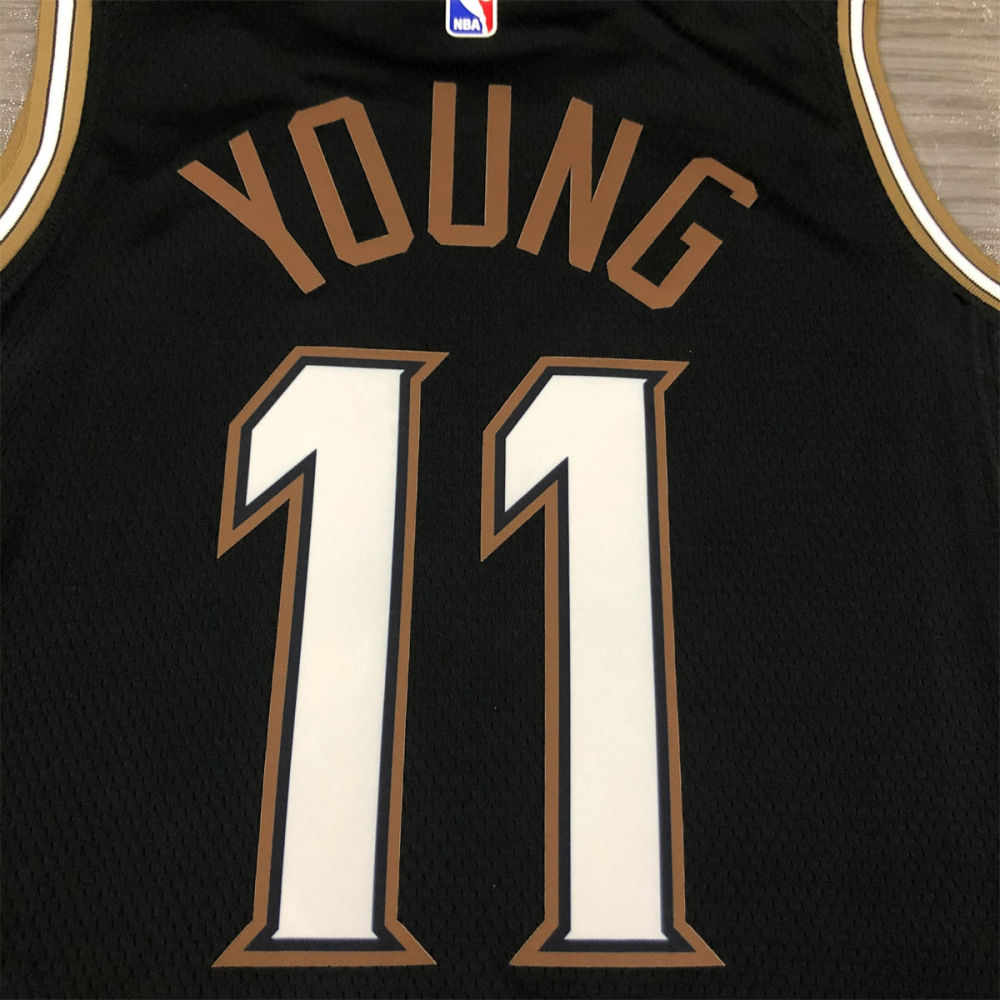 NBA Altanta Hawks Round Neck Black Jersey YOUNG#11 S-XXL