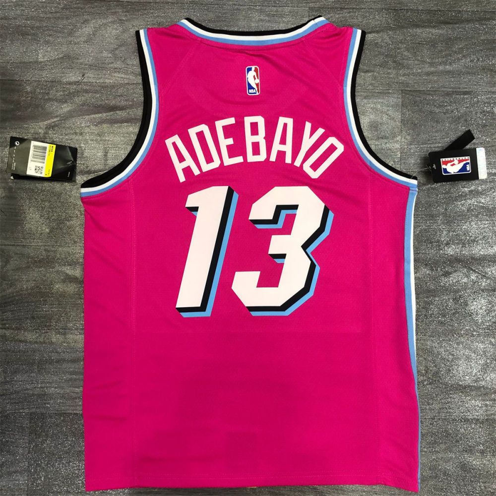 NBA Miami Hearts round neck Pink Jersey ADEBAYO#13 S-XXL