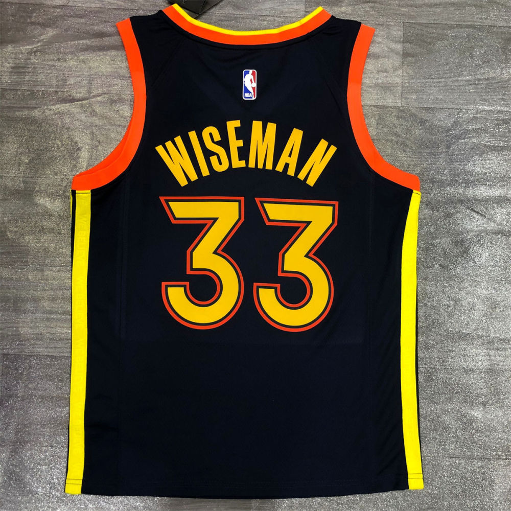 NBA Golden State Warriors V neck Black Jersey WISEMAN#33 S-XXL