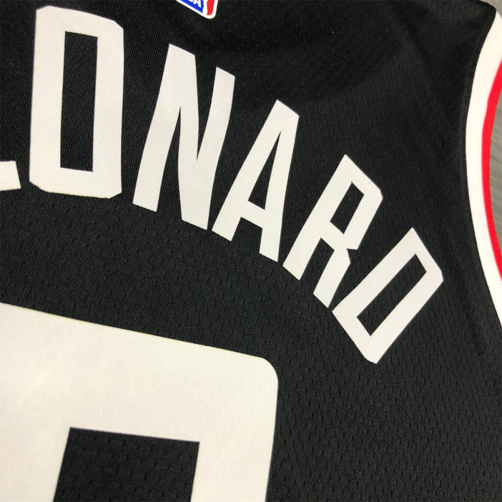 NBA Los Angeles Clippers V neck Black Jersey LEONARD#2 S-XXL