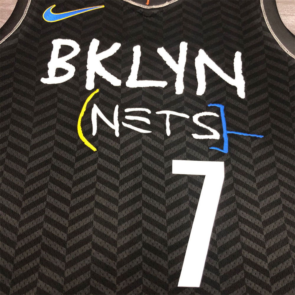 NBA Brooklyn Nets V neck Black Jersey Durant#7 S-XXL