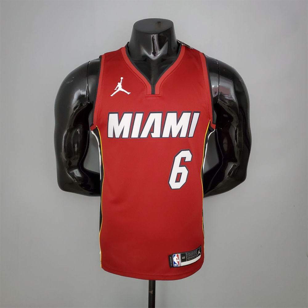 NBA Miami Hearts V-Neck Red Jersey JAMES#6 S-XXL