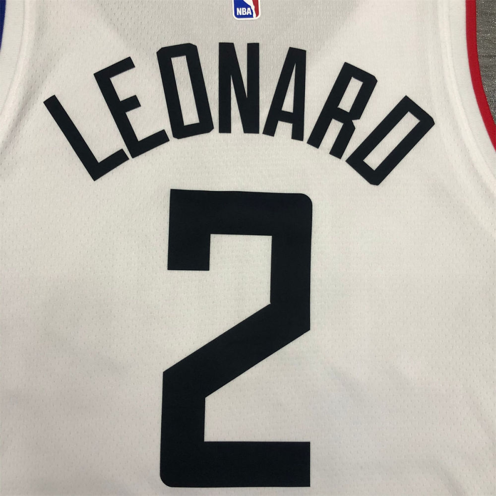 NBA Los Angeles Clippers V neck White Jersey LEONARD#2 S-XXL