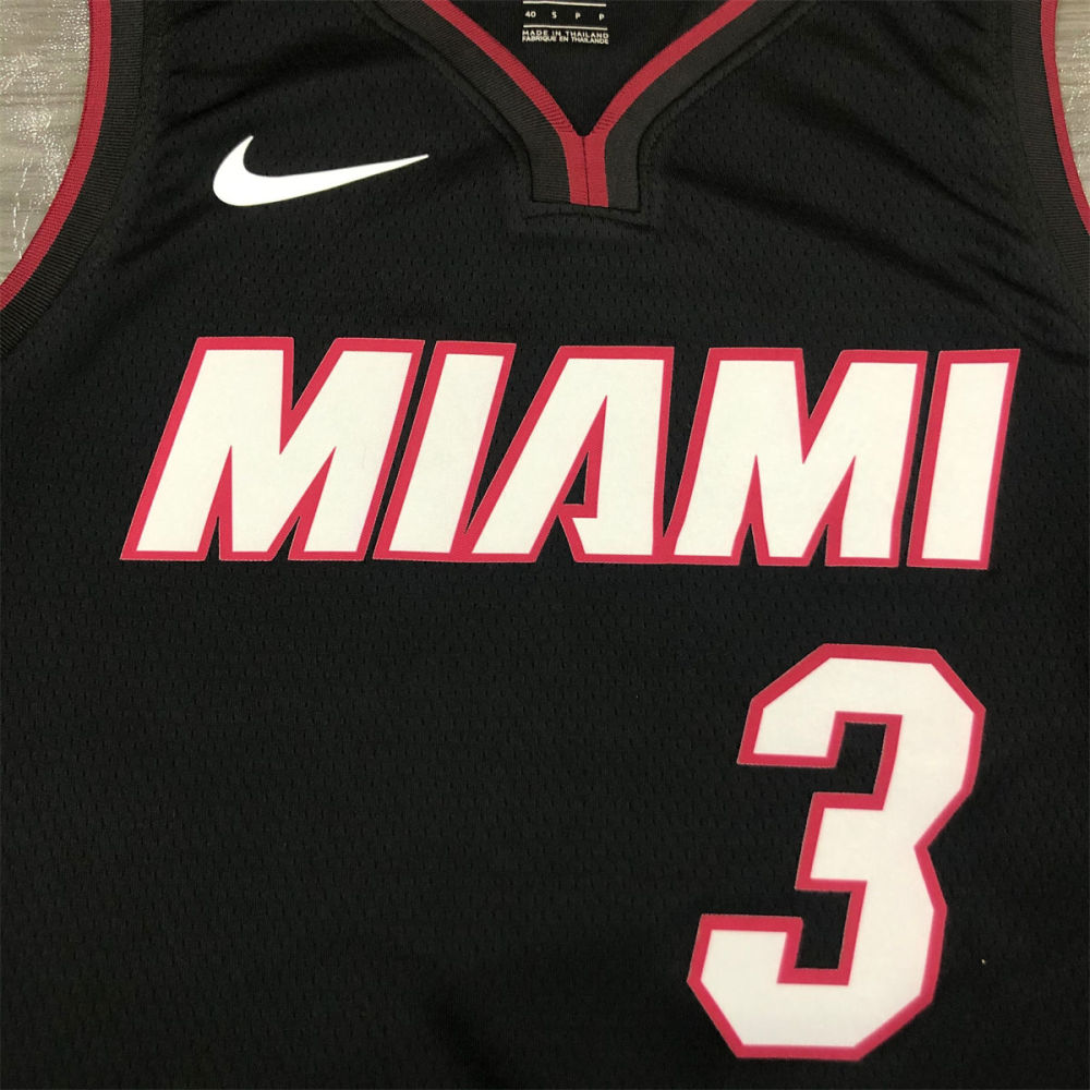 NBA Miami Hearts V-Neck Black Jersey WADE#3 S-XXL
