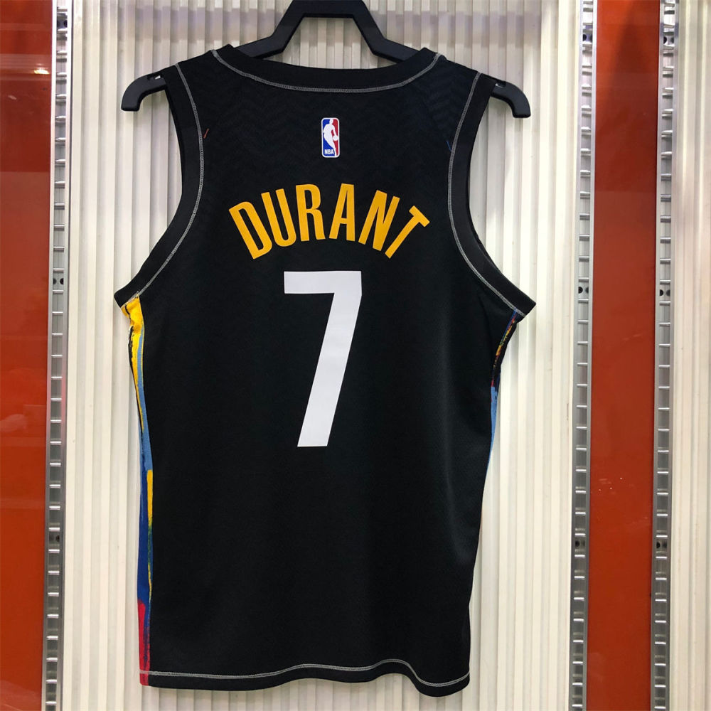 NBA Brooklyn Nets V neck Black Jersey Durant#7 S-XXL