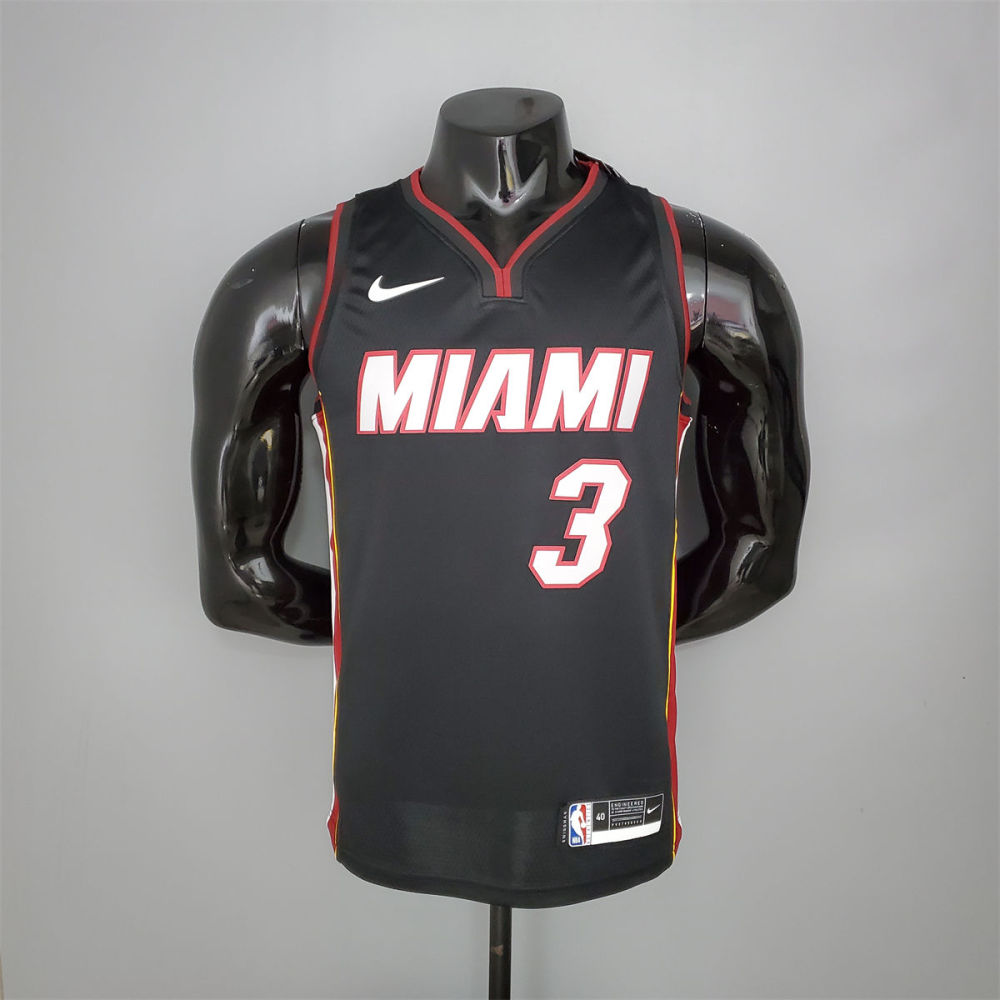 NBA Miami Hearts V-Neck Black Jersey WADE#3 S-XXL
