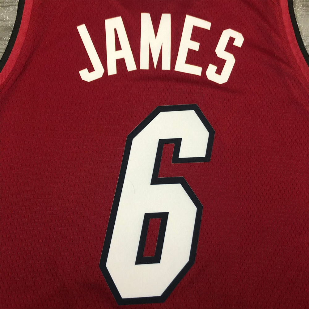 NBA Miami Hearts V-Neck Red Jersey JAMES#6 S-XXL