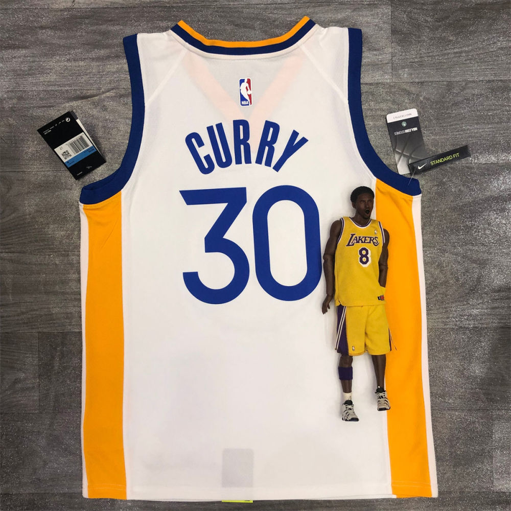 NBA Golden State Warriors V neck White Jersey CURRY#30 S-XXL
