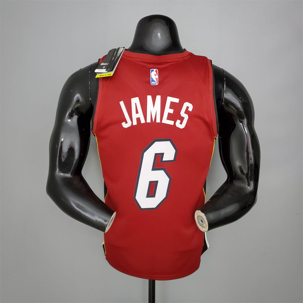 NBA Miami Hearts V-Neck Red Jersey JAMES#6 S-XXL