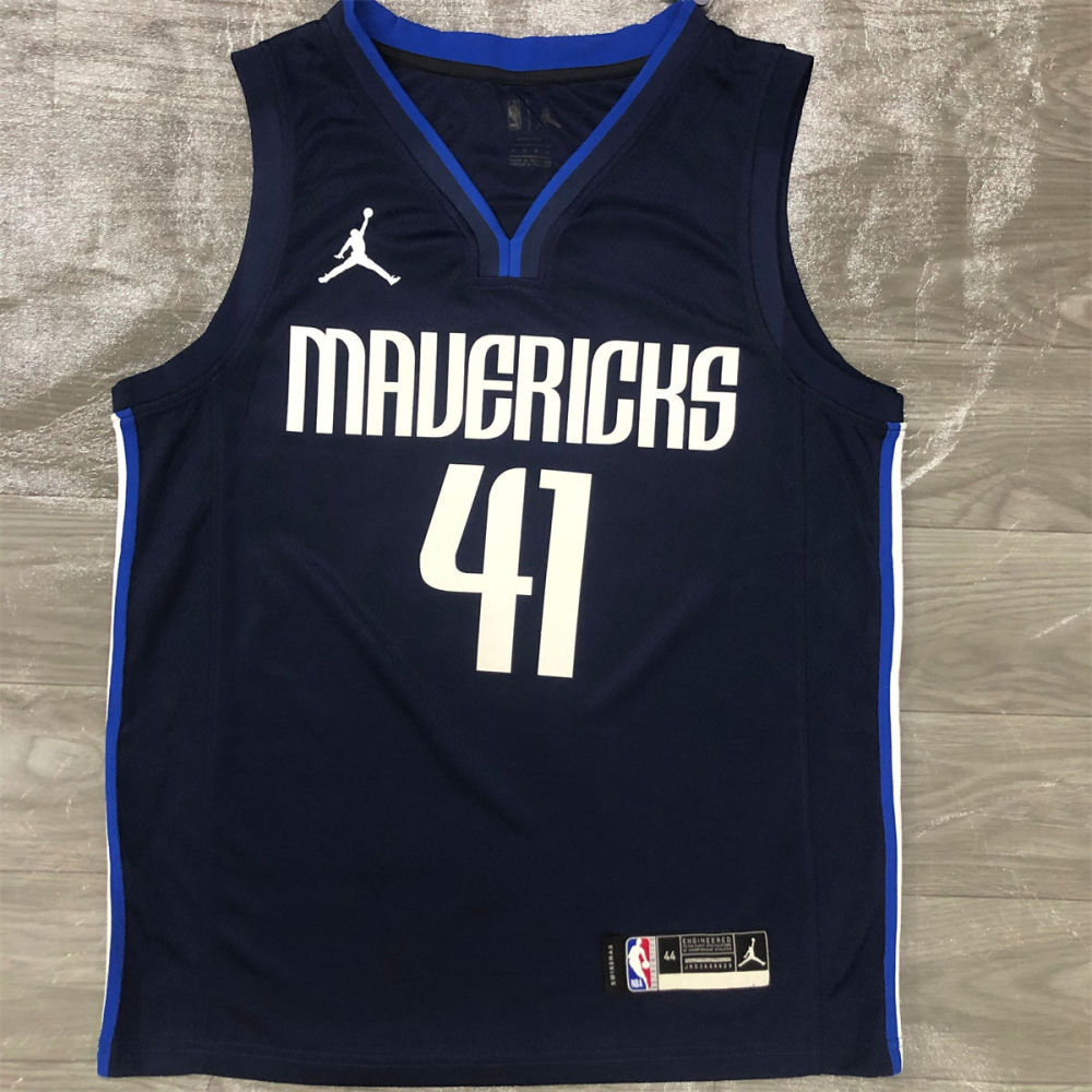 NBA Dallas Mavericks V Neck Royal Blue Jersey NOWITZKI#41 S-XXL