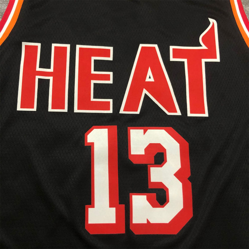 NBA Miami Hearts round neck Black Jersey ADEBAYO#13 S-XXL