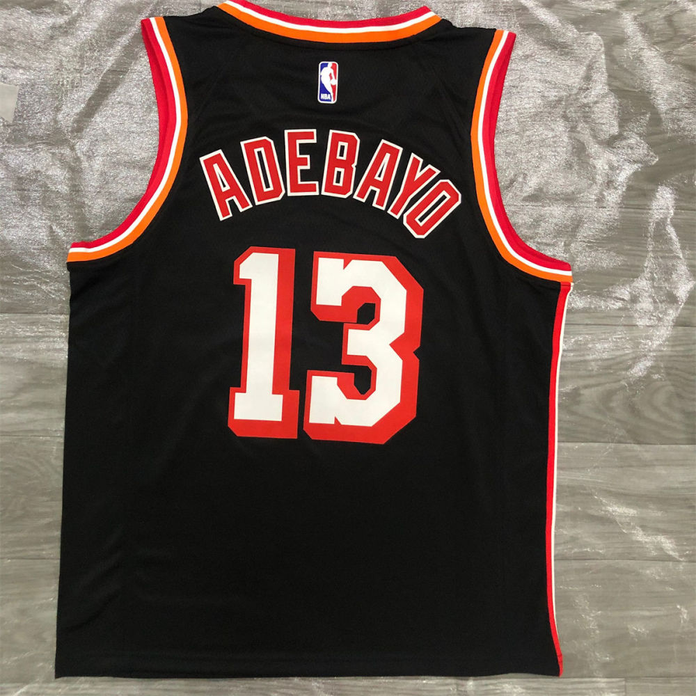 NBA Miami Hearts round neck Black Jersey ADEBAYO#13 S-XXL