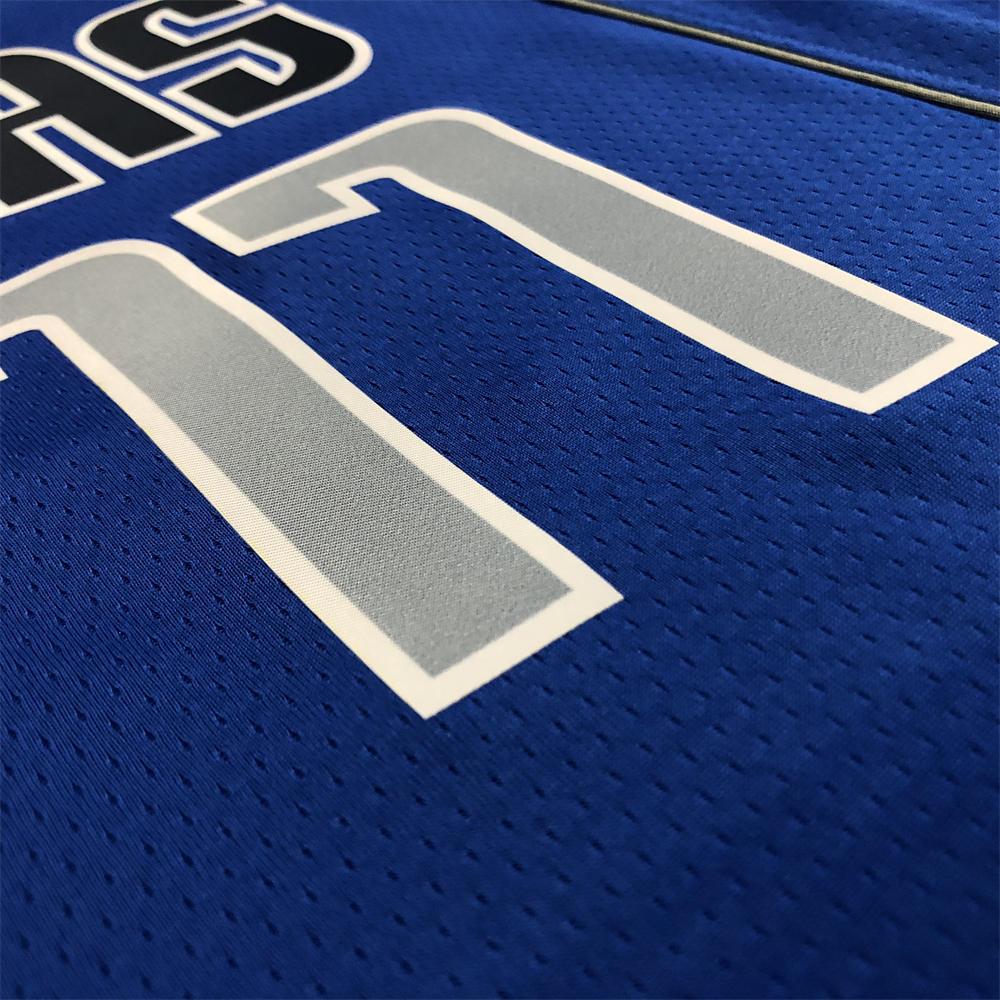 NBA Dallas Mavericks V-Neck Blue 75th anniversary Jersey DONCIC#77 S-XXL