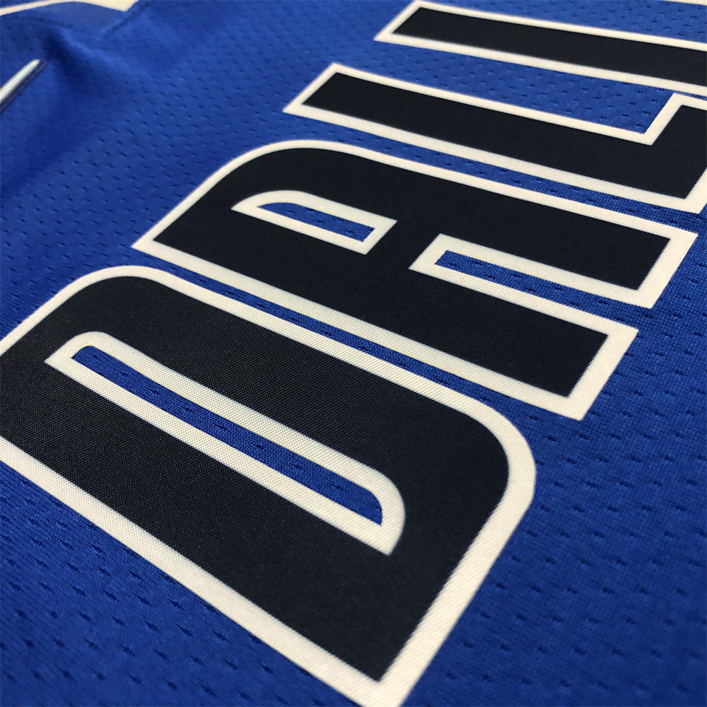 NBA Dallas Mavericks V-Neck Blue 75th anniversary Jersey DONCIC#77 S-XXL
