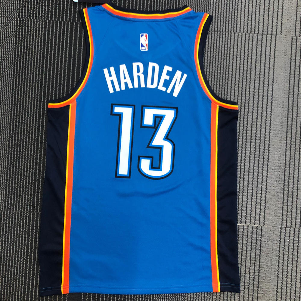 NBA Oklahoma City Thunder V-Neck Blue Jersey HARDEN#13 S-XXL