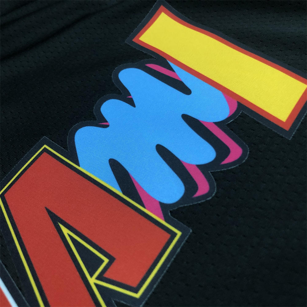 NBA Miami Hearts Round Neck Black 75th Anniversary Jersey WADE#3 S-XXL