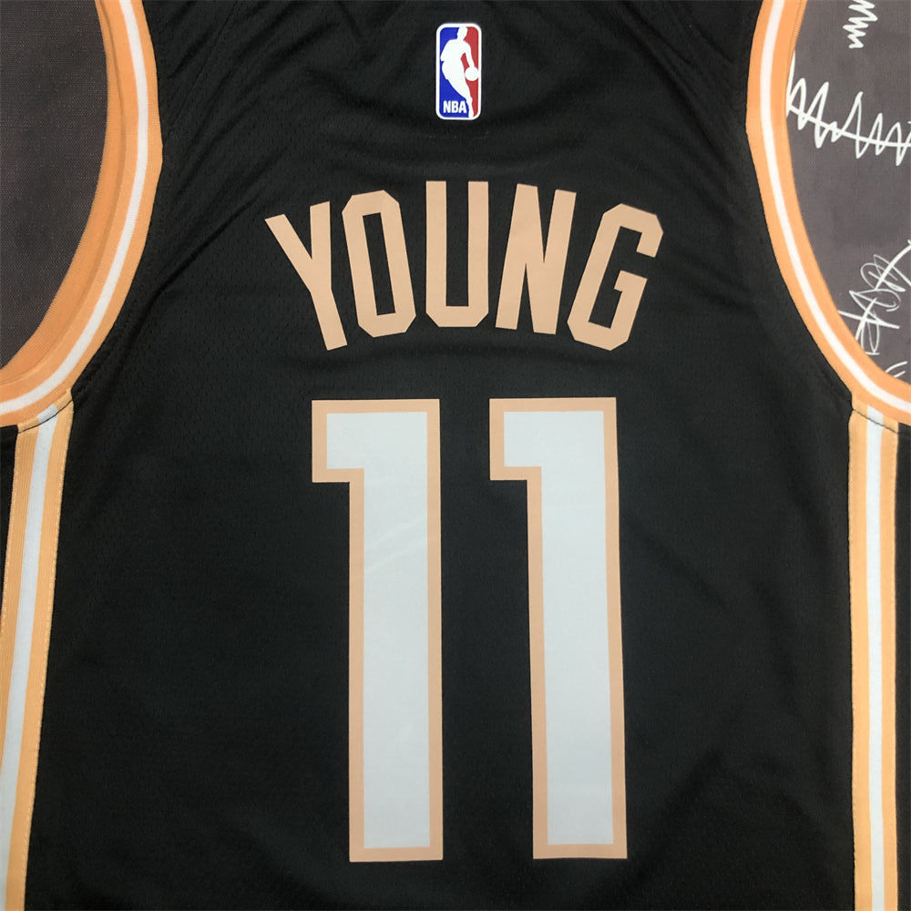 NBA Altanta Hawks Round Neck Black Jersey YOUNG#11 S-XXL
