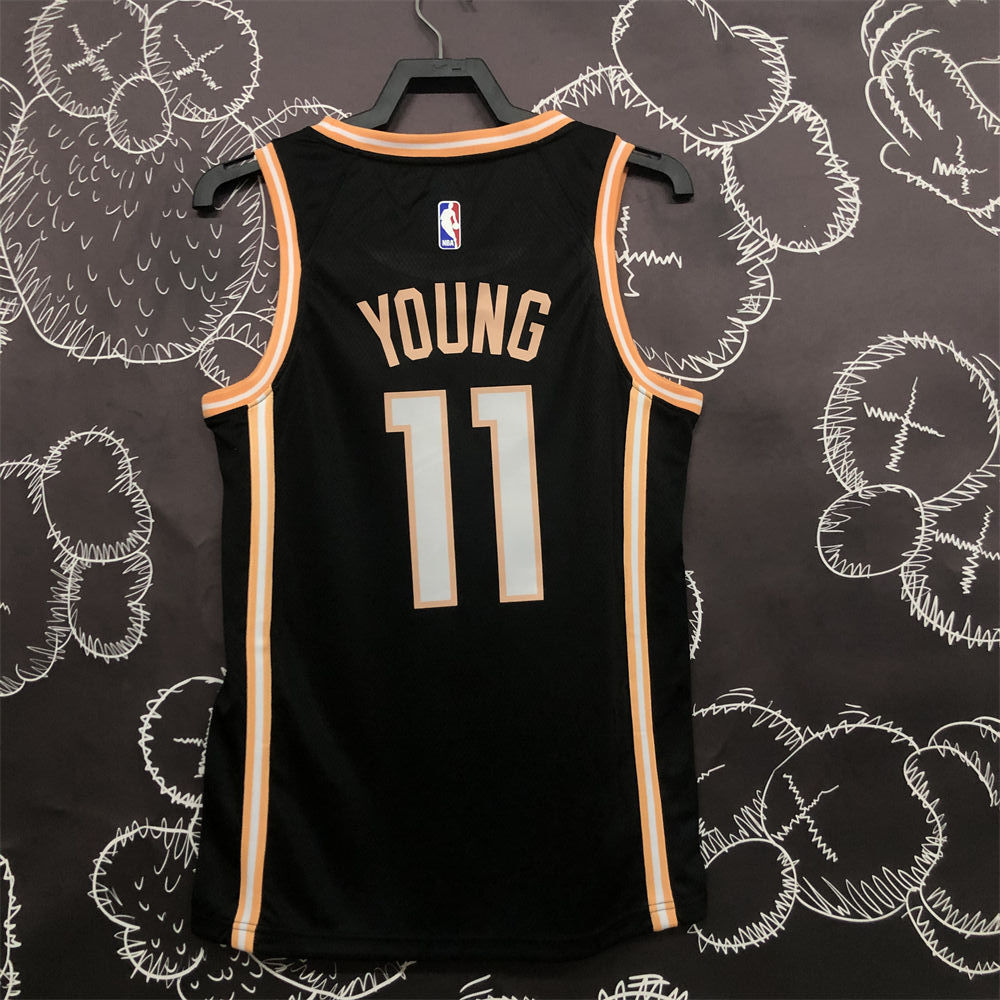 NBA Altanta Hawks Round Neck Black Jersey YOUNG#11 S-XXL