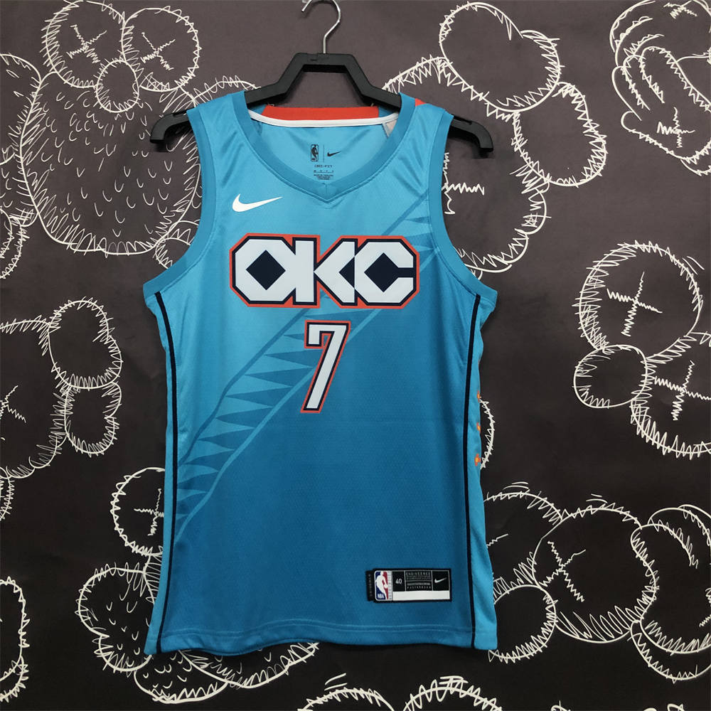 NBA Oklahoma City Thunder V-Neck Blue Jersey ANTHONY#7 S-XXL