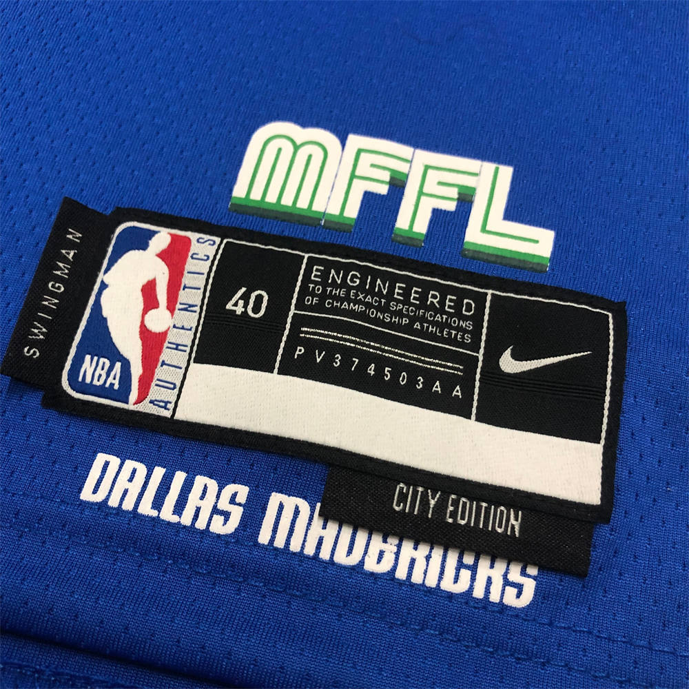 NBA Dallas Mavericks V-Neck Blue Jersey DONCIC#77 S-XXL