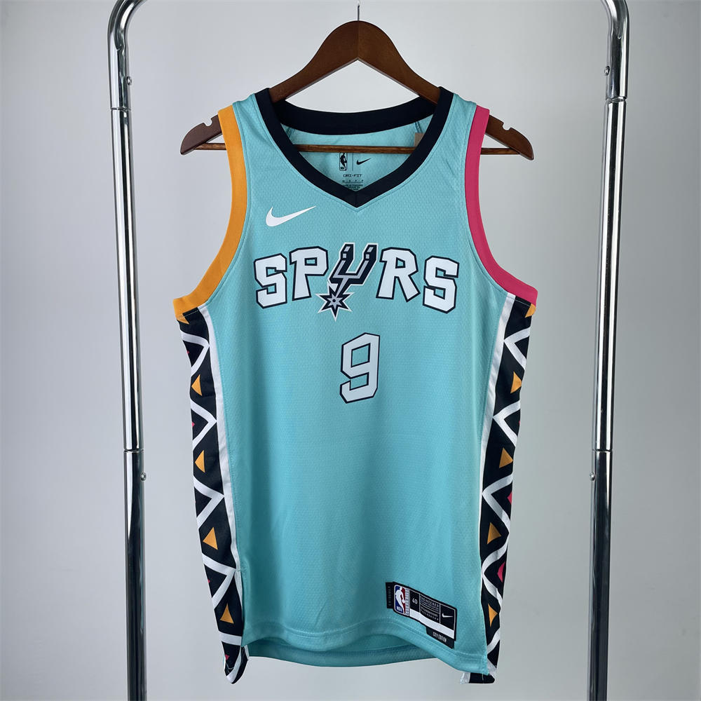 NBA San Antonio Spurs V-Neck Cyan jersey PARKER#9 S-XXL