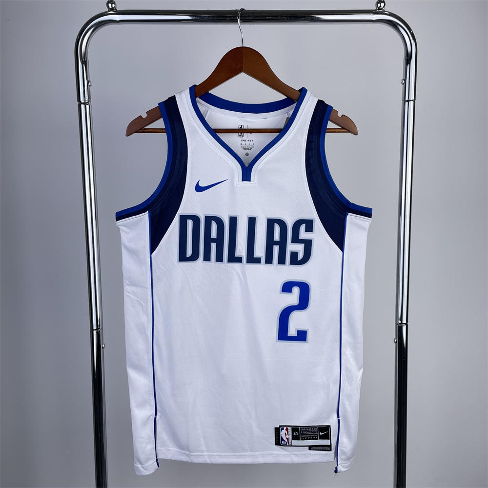 NBA Dallas Mavericks V-Neck White Jersey IRVING#2 S-XXL