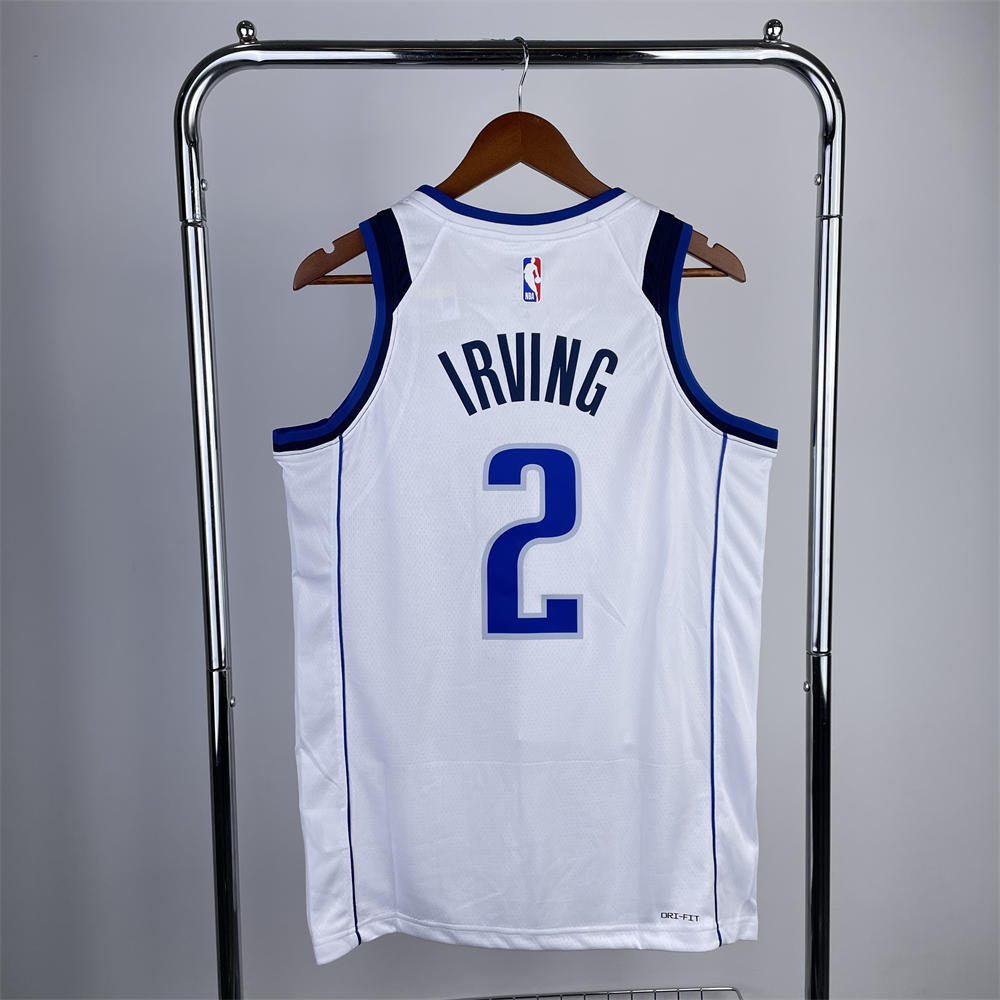 NBA Dallas Mavericks V-Neck White Jersey IRVING#2 S-XXL