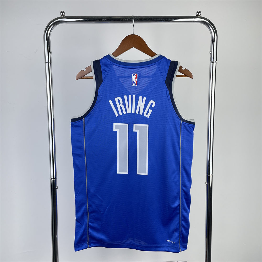 NBA Dallas Mavericks V-Neck Blue Jersey IRVING#11 S-XXL