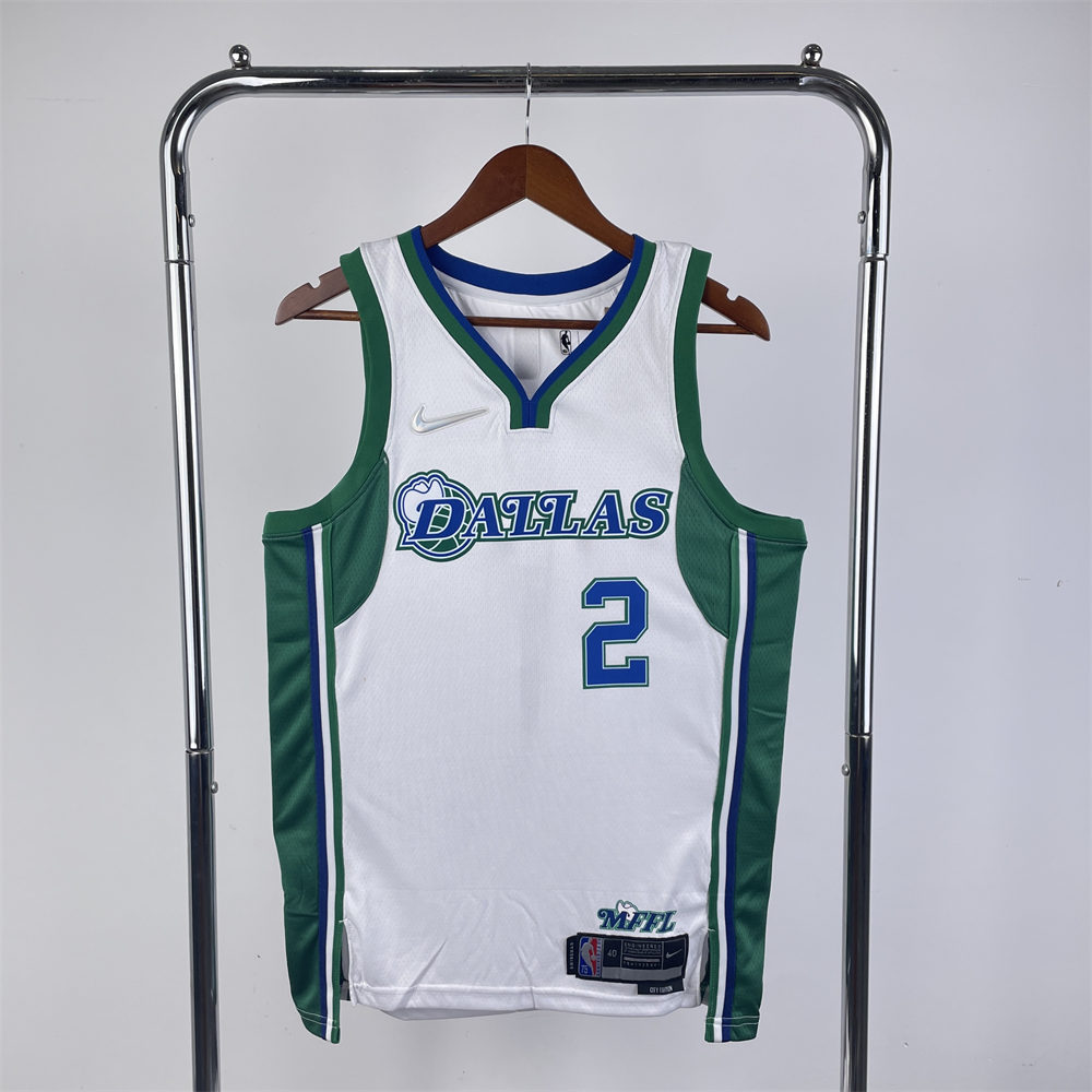 NBA Dallas Mavericks City Edition V-Neck White Jersey IRVING#2 S-XXL