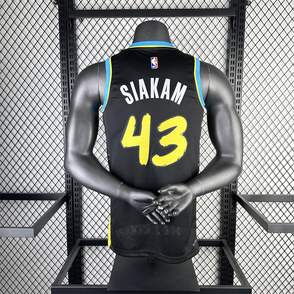 NBA Indiana Pacers 2024 City Edition V-Neck Black Jersey SIAKAM#43 S-XXL