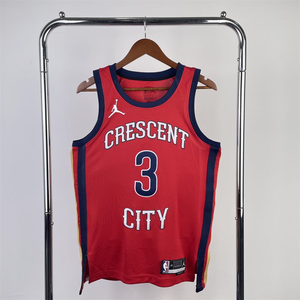 NBA New Orleans Pelicans Round Neck Red jersey McCOLLUM#3#1 S-XXL